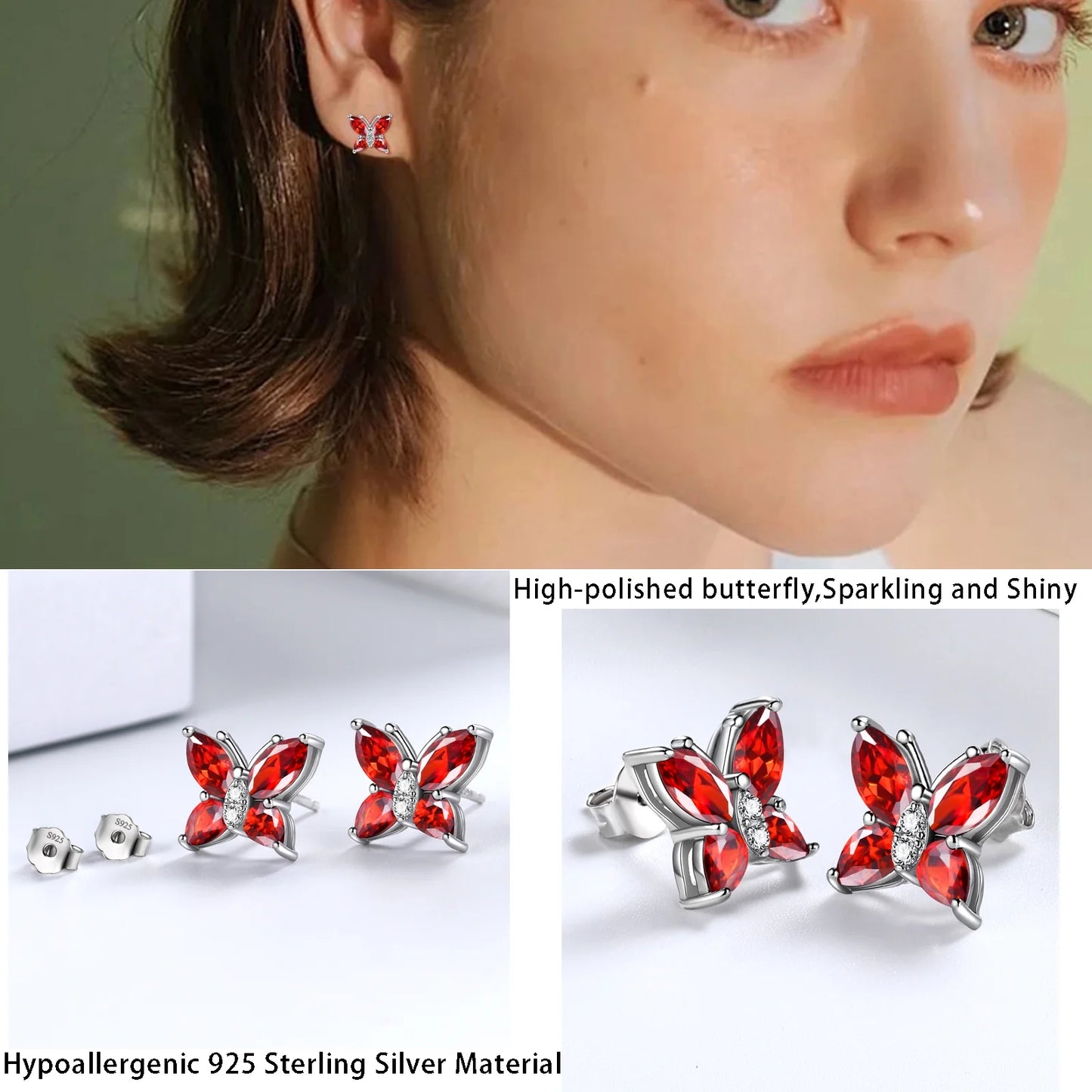Blue Butterfly Jewelry Tanzanite December Birthstone Jewelry Set Fine Necklace/Earrings 925 Sterling Silver Women Birthday Mother'S Day Christmas Gift