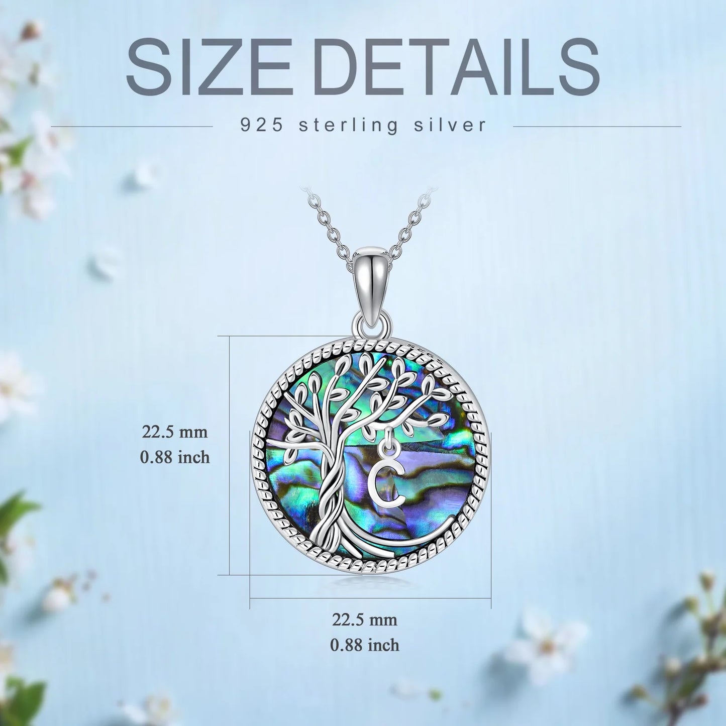 Mother'S Day Gifts for Women S925 Sterling Silver with C Initial Letter Tree of Life Necklace Family Tree Pendant Abalone Shell Jewelry Mothers Day Gifts for Mom