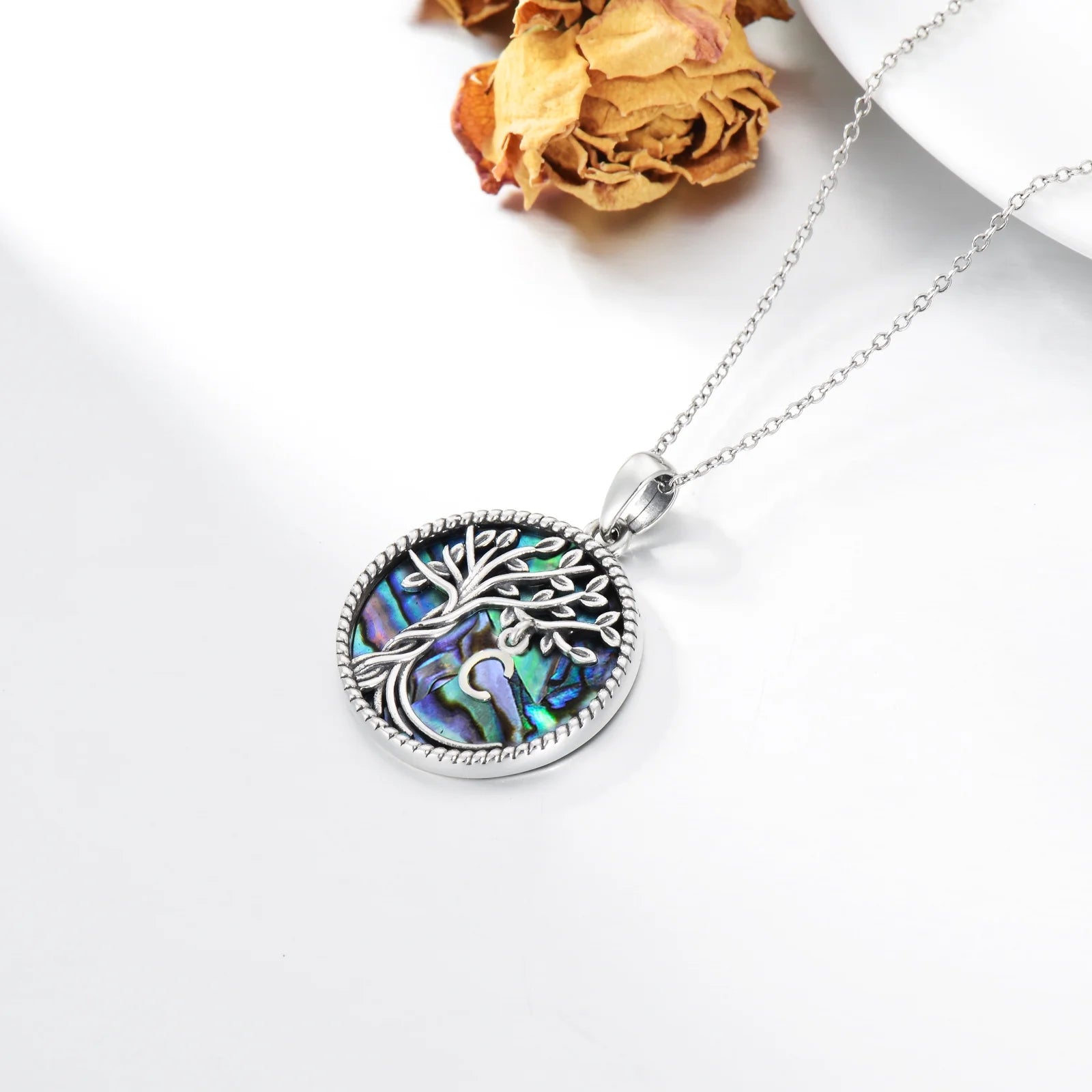 Mother'S Day Gifts for Women S925 Sterling Silver with C Initial Letter Tree of Life Necklace Family Tree Pendant Abalone Shell Jewelry Mothers Day Gifts for Mom
