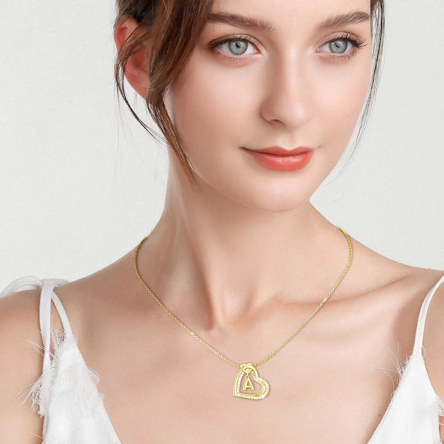 14K Rose Gold Plated Love Heart Initial Necklaces for Women Girlfriend Mom Wife Daughter CZ Hypoallergenic Bubble Letter F Necklace Pendant Birthday Mother'S Day Jewelry Gifts for Her