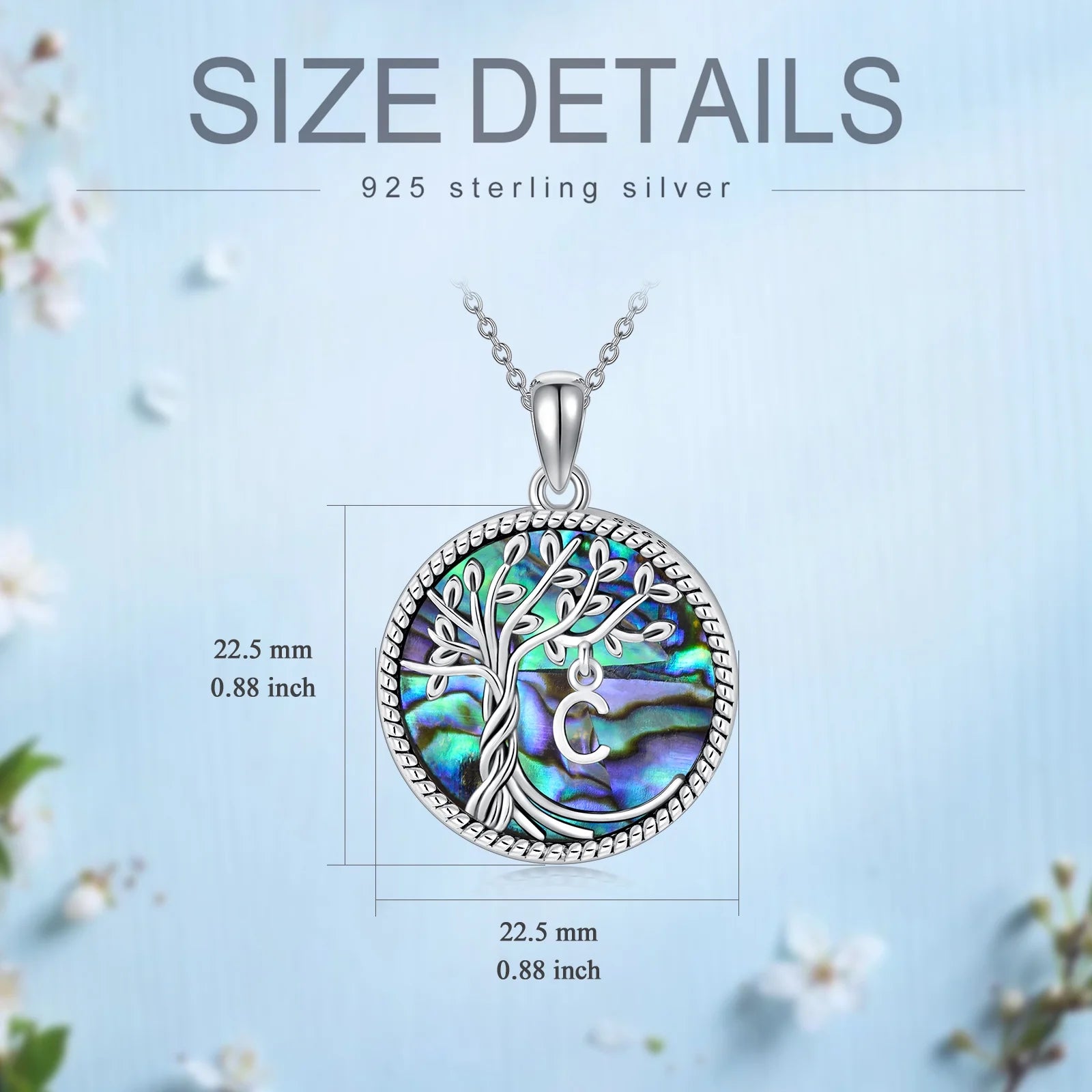 Mother'S Day Gifts for Women S925 Sterling Silver with C Initial Letter Tree of Life Necklace Family Tree Pendant Abalone Shell Jewelry Mothers Day Gifts for Mom